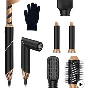 5 in 1 Blow Dryer - Black and Gold Hair Styling Set